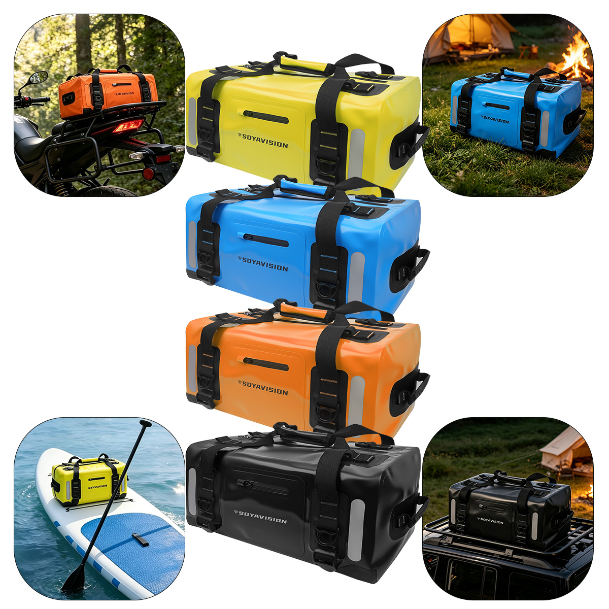 Outdoor Adventure Rafting - กระเป๋าท้ายมอเตอร์ไซค์กันน้ำ ขนาด 20L 40L 50L 60L