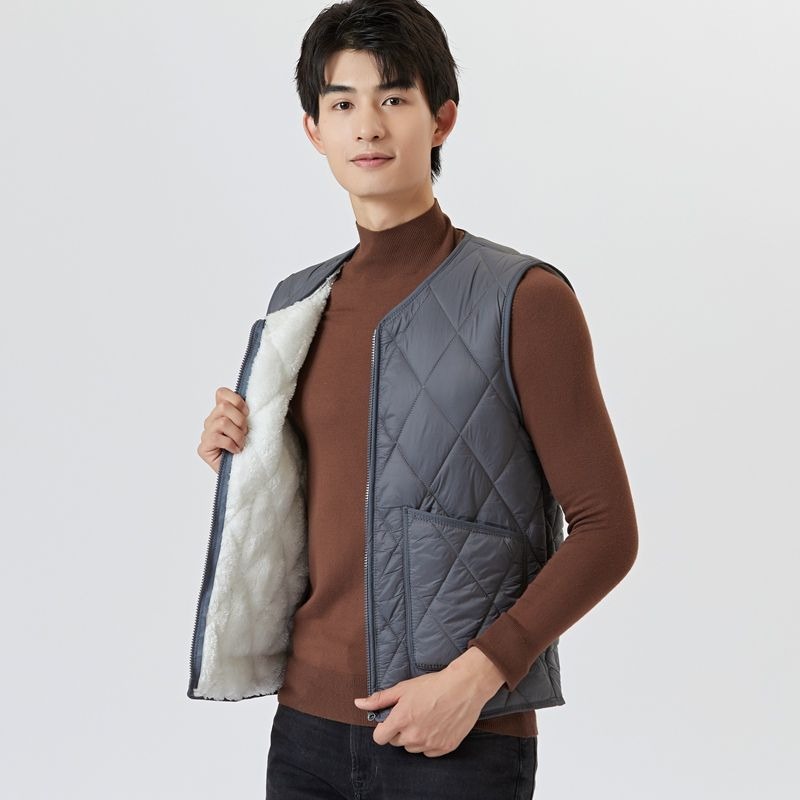 Outdoor Adventure Quilt - เสื้อกั๊กผ้าฝ้ายบุใยแบบใหม่สำหรับผู้ชาย ให้ความอบอุ่น เหมาะสำหรับใส่เล่นกีฬา ออกกำลังกาย หรือกิจกรรมกลางแจ้งในฤดูใบไม้ร่วงและฤดูหนาว