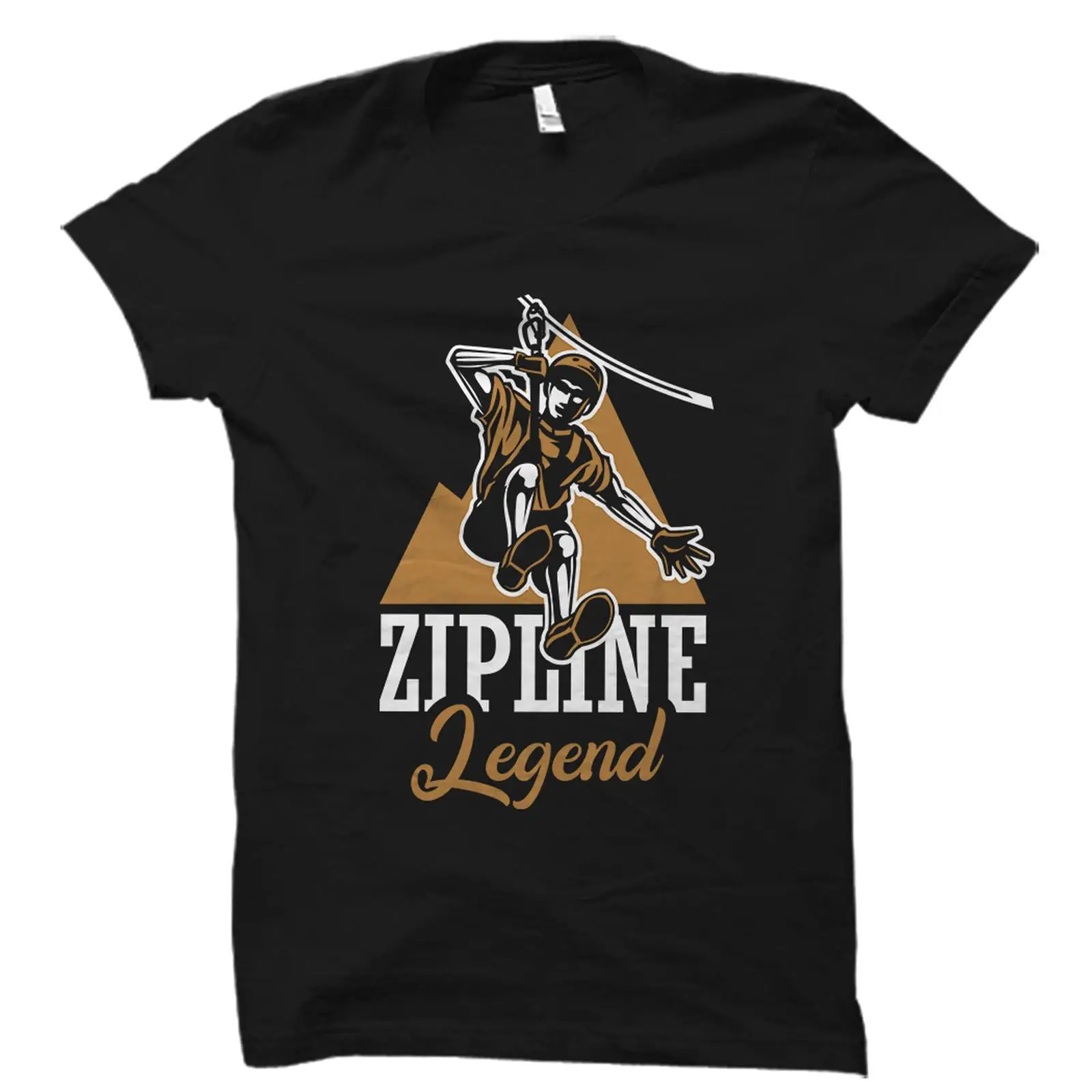 Outdoor Adventure Zipline - เสื้อยืด Zipline Legend ลายสนุกสนานสำหรับผู้รักการผจญภัยกลางแจ้ง สไตล์วินเทจลำลอง เสื้อผ้าดีไซเนอร์อเนกประสงค์